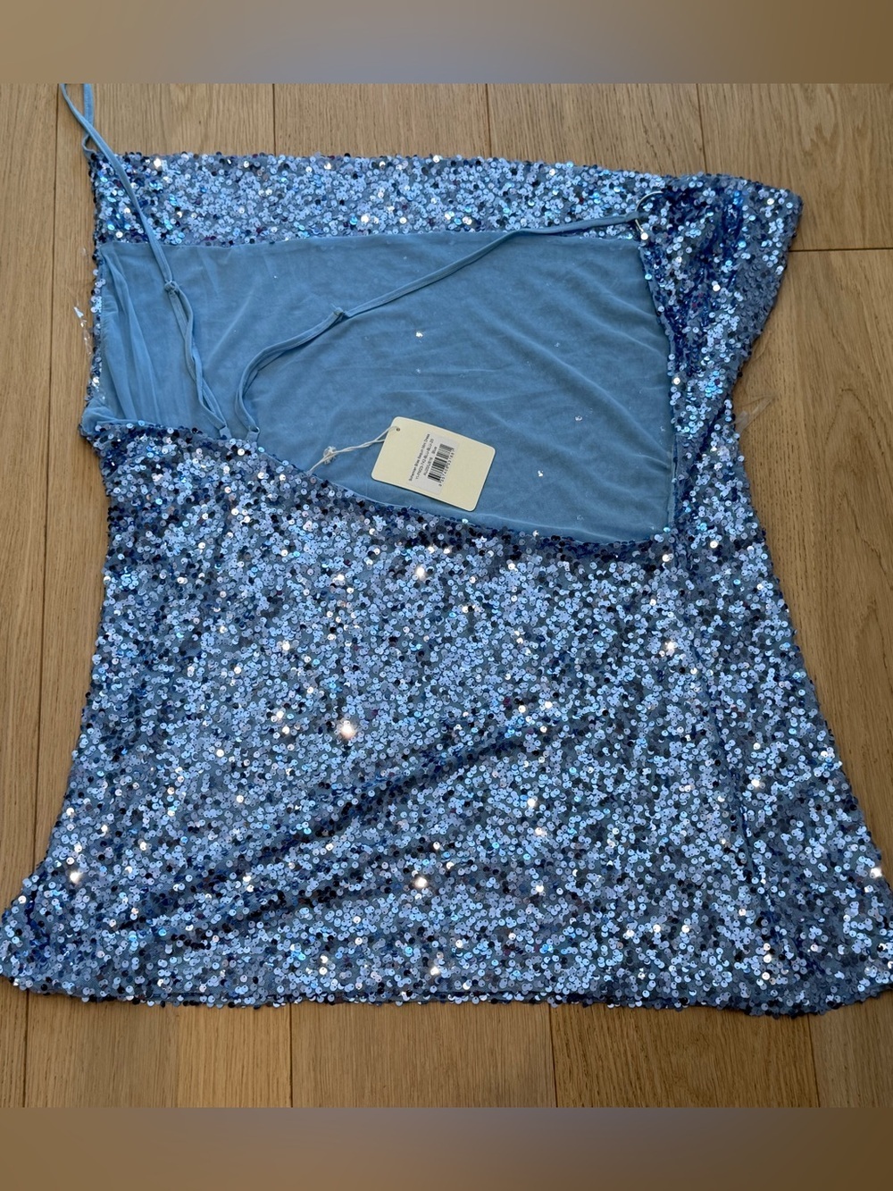 Peppermayo Bohemian Bliss Blue Sequin Mini Dress US 16 Party Vacation New Years - Picture 6 of 9